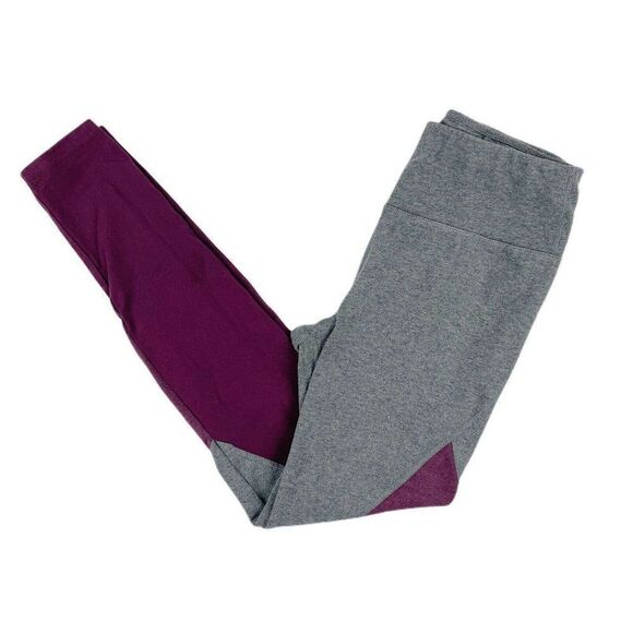 Athletic High Waisted Gray And Purple yoga pants - Picture 1 of 6